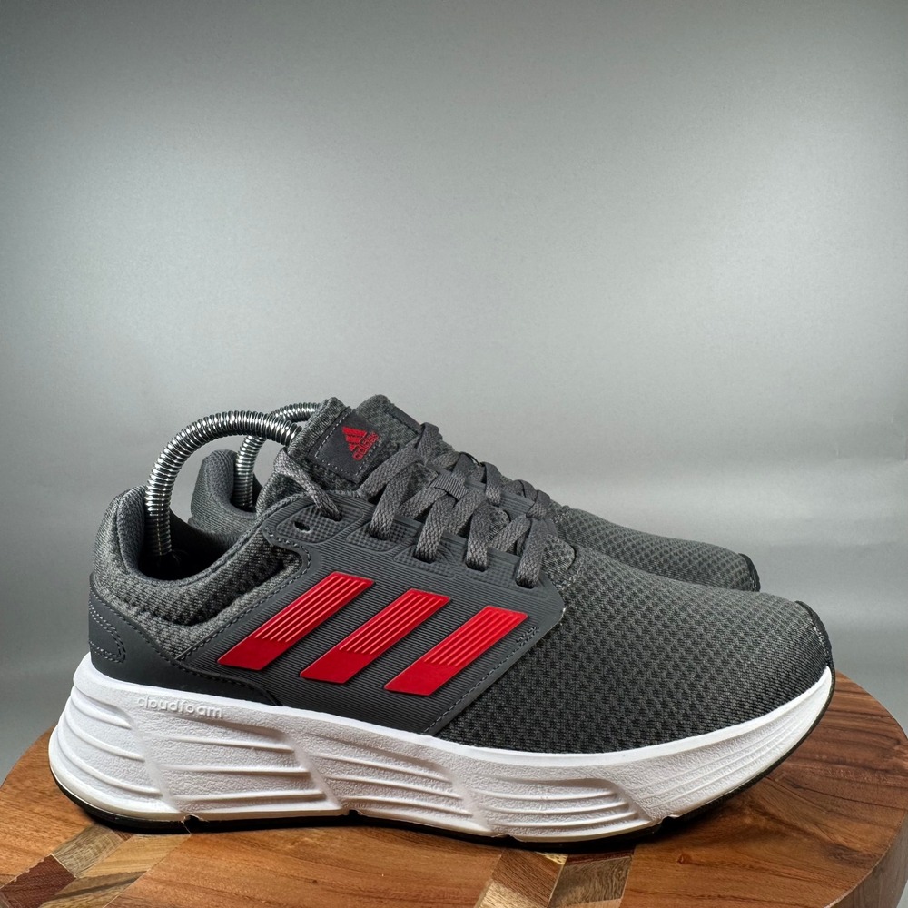 Adidas Galaxy 6 Mens Grey Red White Running Shoes GW4144 Size 7